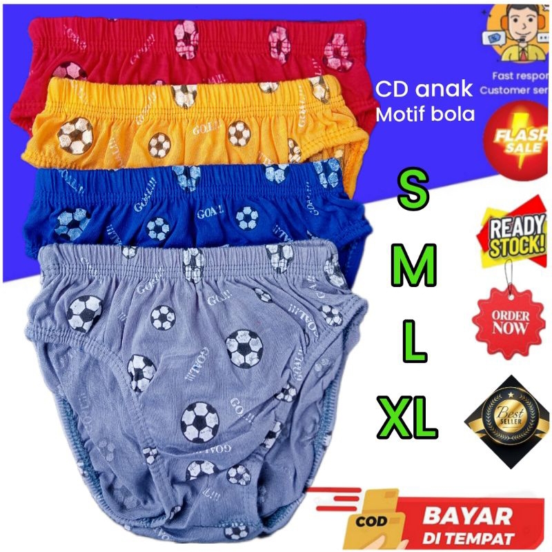 12pcs CD anak laki laki motif bola CD anak Cowok Celana dalam anak laki laki