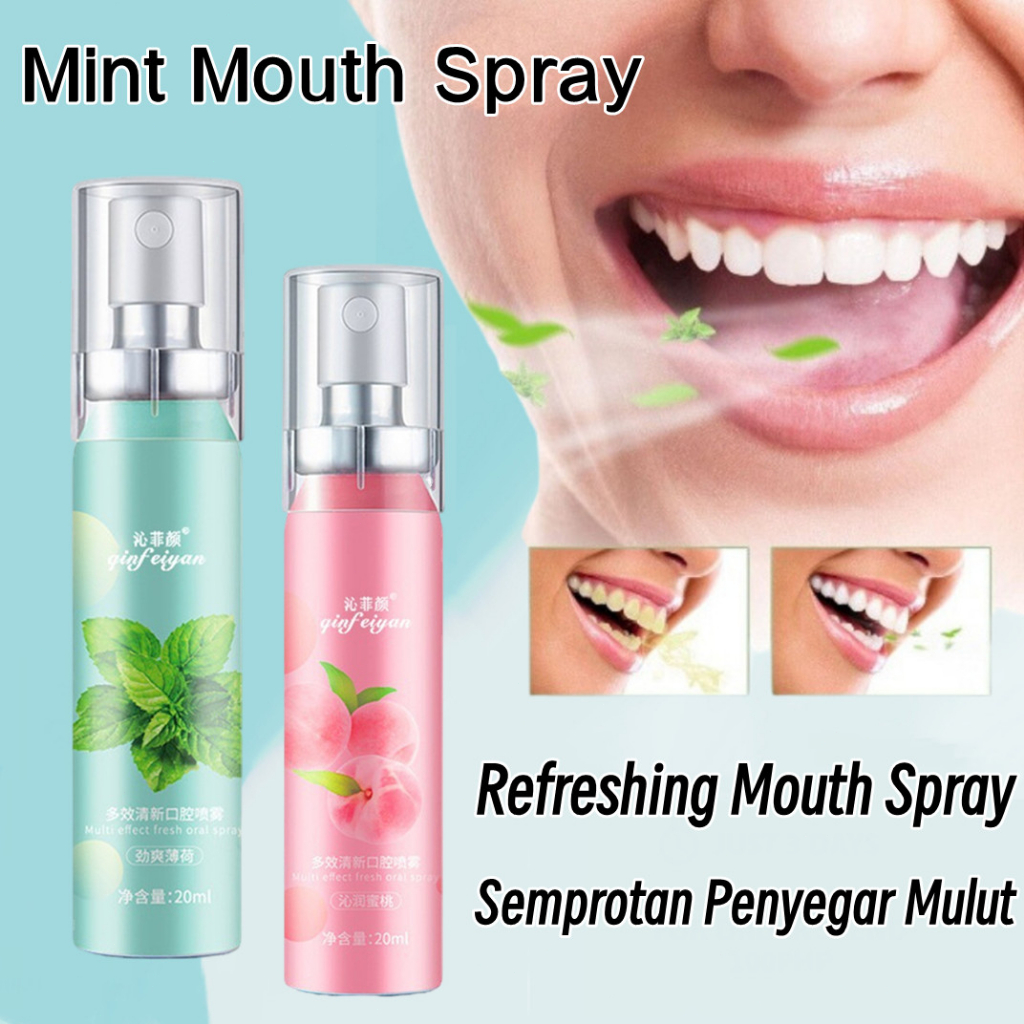 【100% ORI】Refreshing Mouth Spray Parfum Mulut 20ml Penghilang Bau Mulut/Pengharum Mulut Tahan Lama/Penyegar Mulut/Oral Care Breath Fresh Mouth Spray 20ml Original