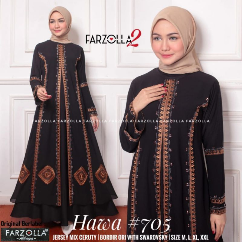 Gamis Hawa #705  Bordir Dress By Original Farzolla 2 Longdress Busana Muslimah