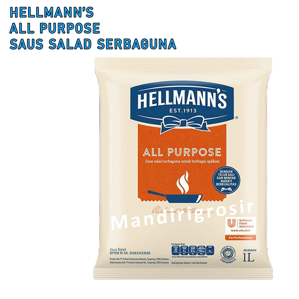 Saus Salad Serbaguna * HELLMANN’S Mayonnaise * Saus Cream * 1 Liter