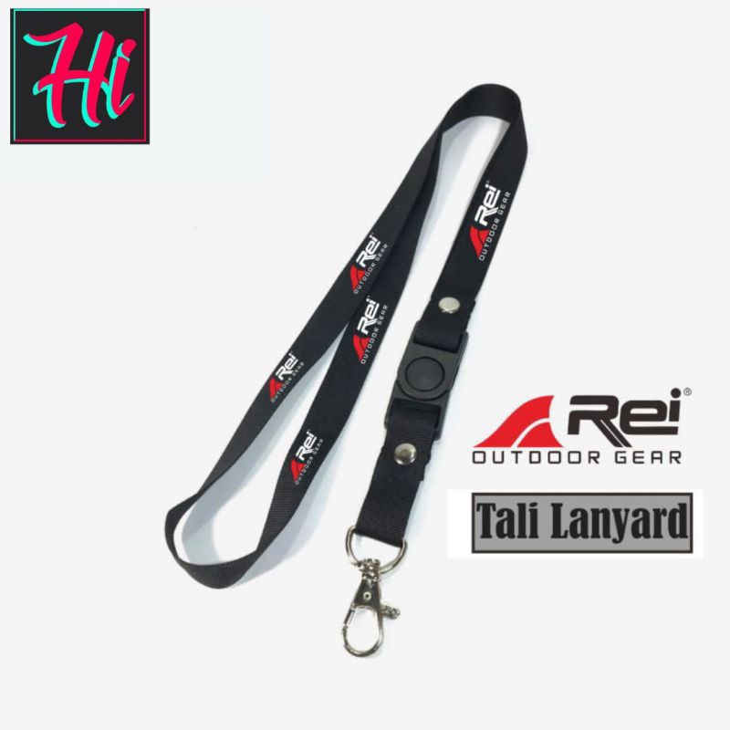 

lanyard REI tali lanyard OUTDOOR GEAR gantungan kunci name tag id card kartu nama / tali lanyard gantungan leher fullprint