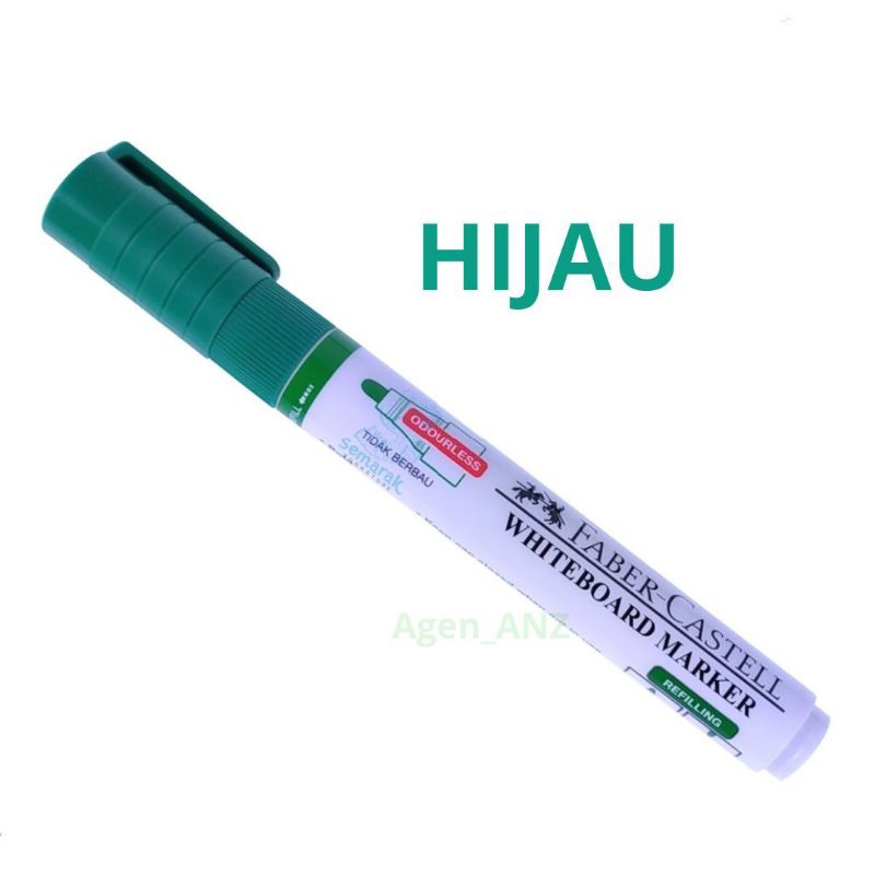 Faber-Castell whiteboard marker refilling Bold Easy to erase Keep cap closed when not in use Store horizontally Hitam Hijau