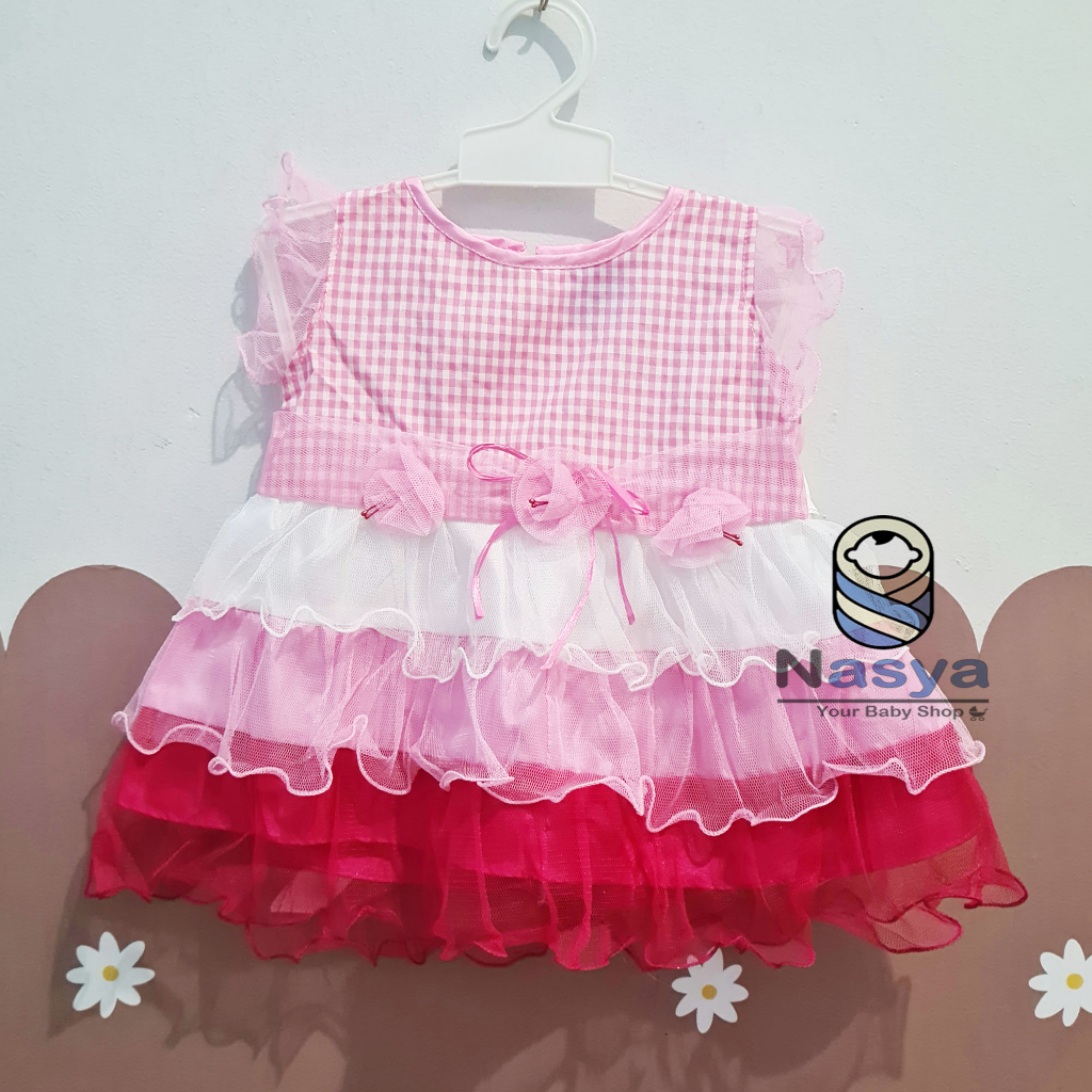 [KK-014] Gaun pesta anak bayi perempuan / Dress renda bayi keren usia 0-6 bulan