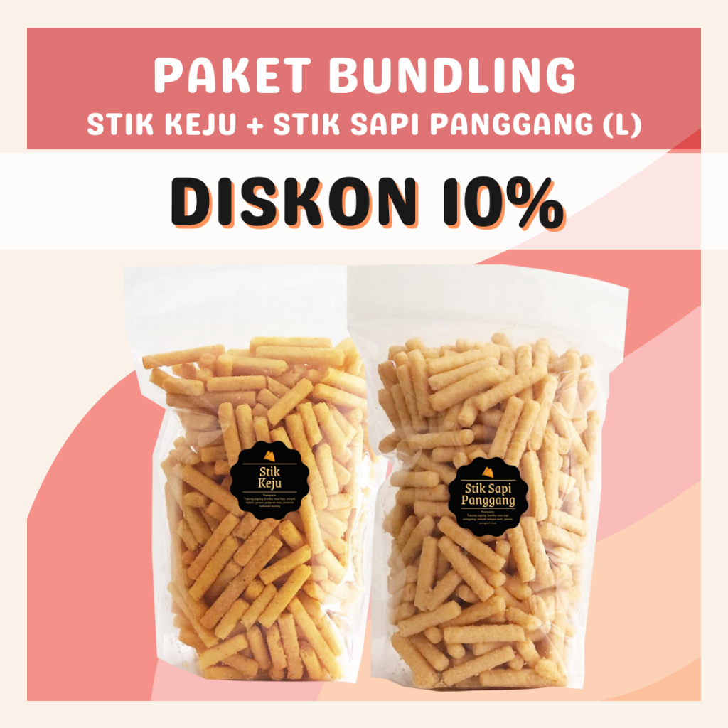 [DELISH SNACKS] Paket Bundling Stik Keju + Balado + Sapi Panggang + Jagung Bakar (L) / Special Bundle Package