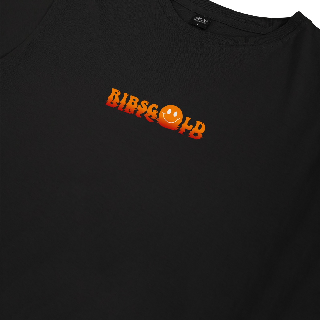 Ribsgold Kaos Distro Pria T Shirt Sunset Tshirt T-shirt Lengan Pendek Katun Hitam