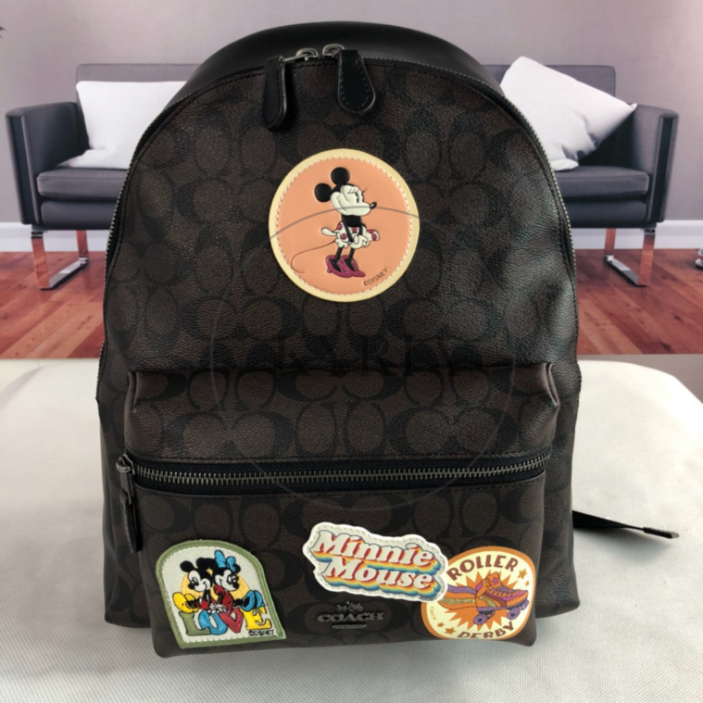 TAS WANITA WOMEN CH 29355 BACKPACK JORDYN DISNEY MINNIE MOUSE DARK BROWN SIGNATURE