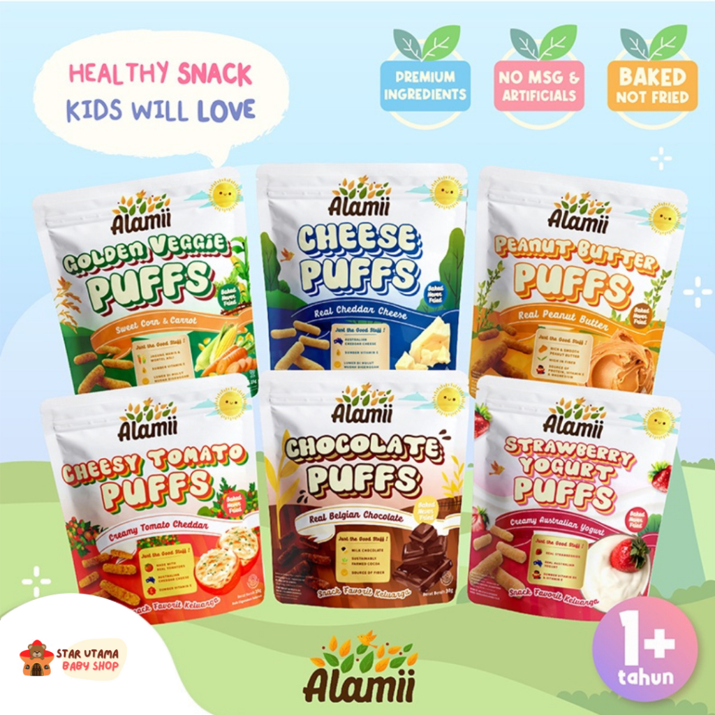 Alamii Puffs Cemilan Camilan Snack Sehat Untuk Bayi dan Anak 25gr