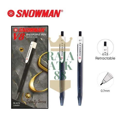 

Pulpen / Bolpen / Pena Snowman V8 (12pcs)