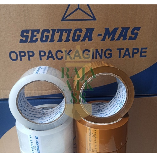 

Lakban / OPP Bening Coklat Segitiga Emas Tape 48 mm 2 inch