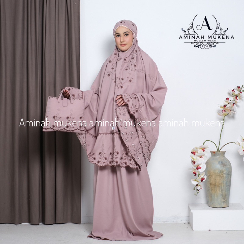 Mukena Bordir Premium Katun Renda Mewah Bella