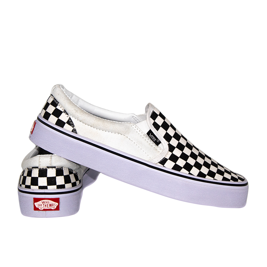 Sepatu vans checkerboard slip on catur tanpa tali slop kanvas