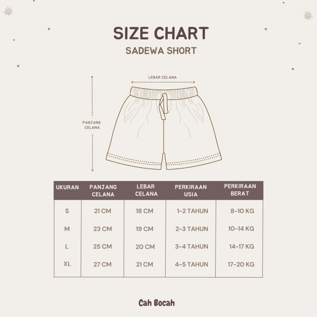 Cah Bocah Sadewa Shorts Anak Unisex