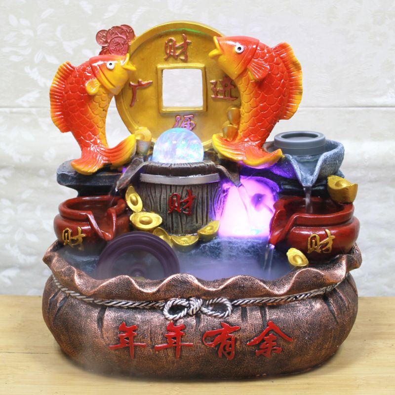 PAJANGAN Air Mancur Koi Pajangan Air Mancur Mini Pajangan Air Mancur Fengshui Pajangan Fengshui