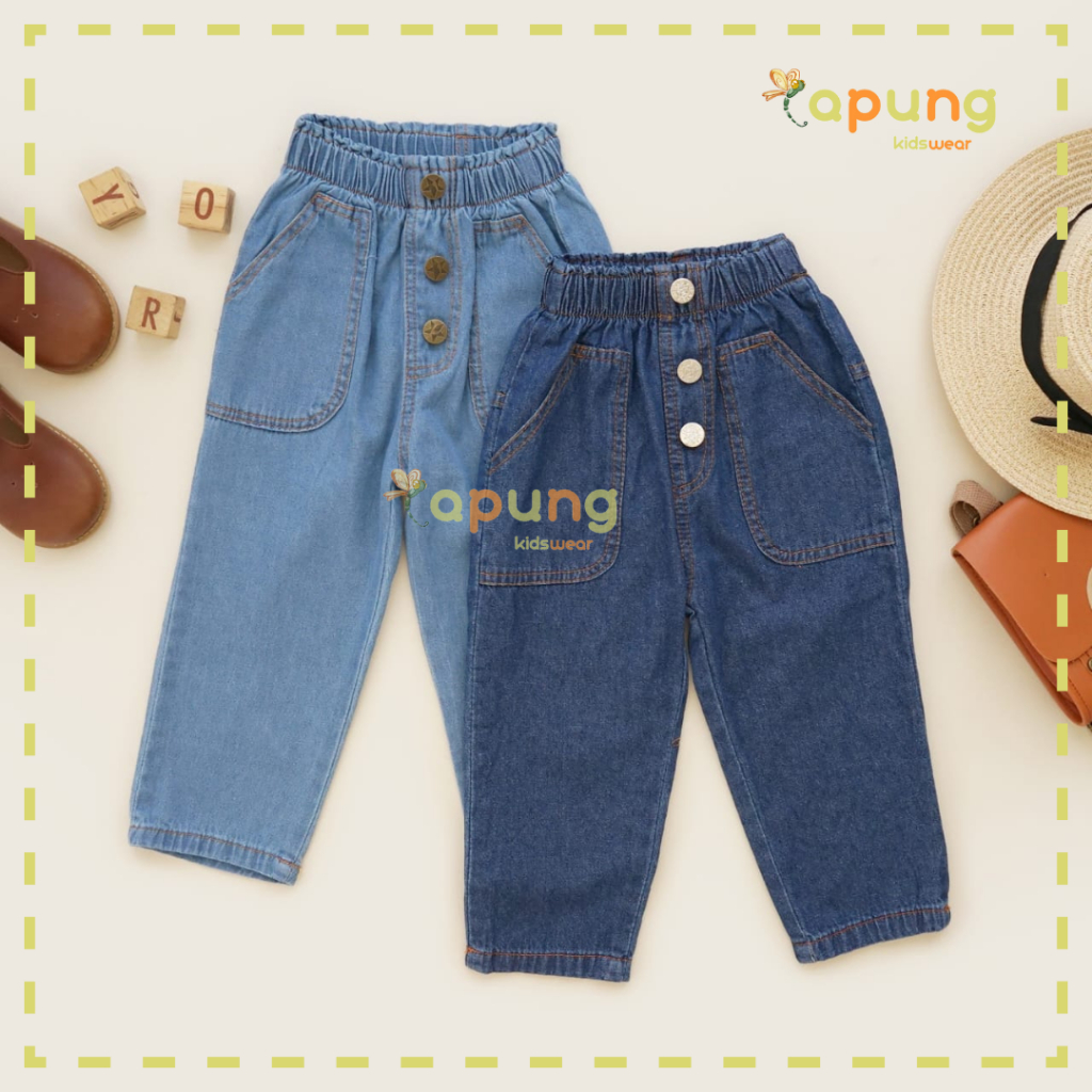 (capung kidswear) Celana Waist Anak 1-6 tahun Celana Panjang Jeans Anak