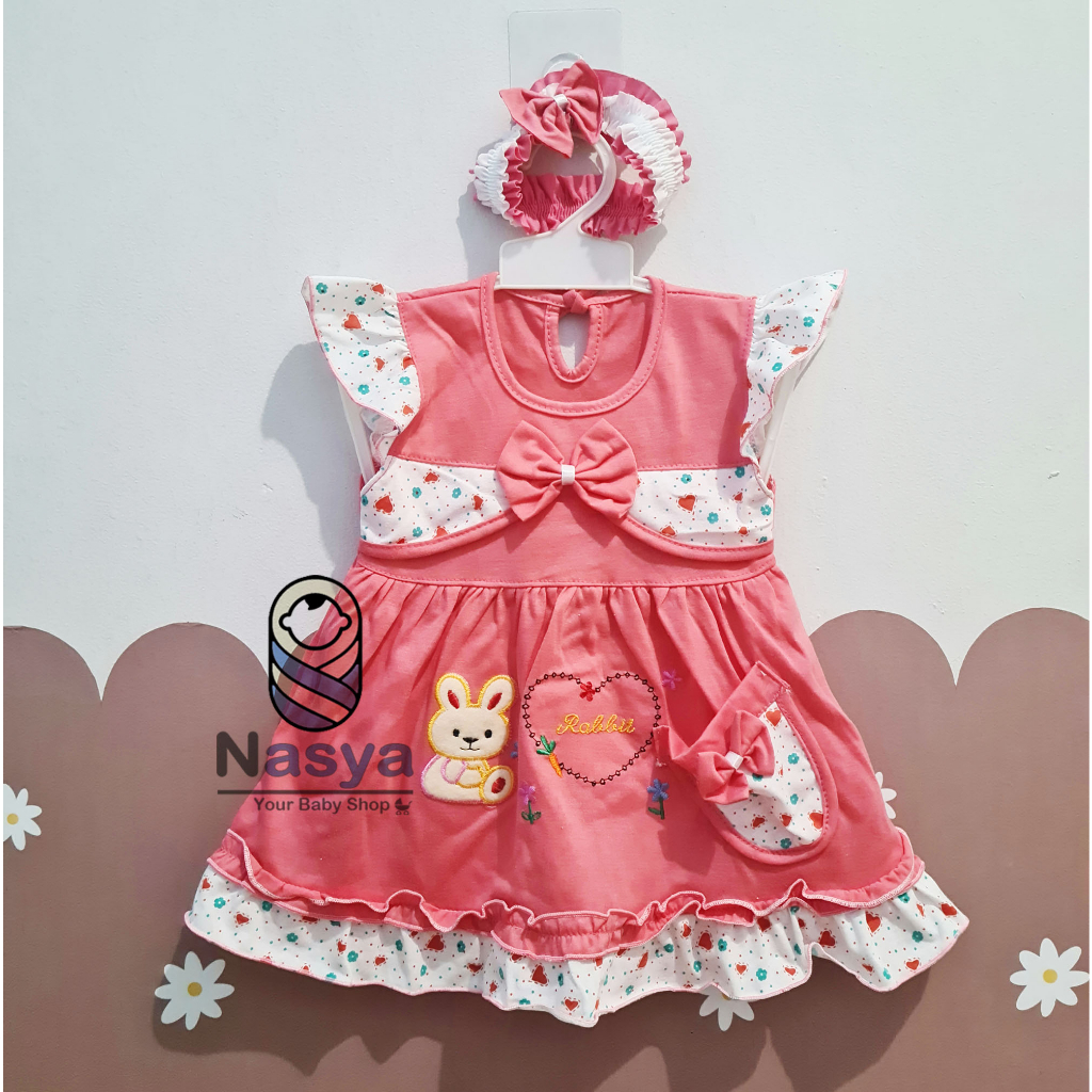 [P-007] Dress Bayi New Born ( 0-6 month) / Baju Bayi Perempuan