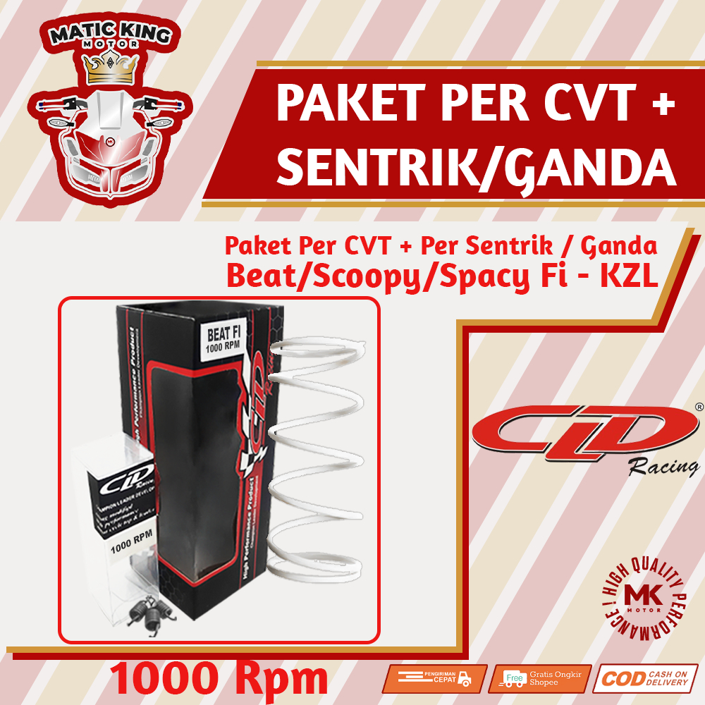 Paket Per CVT Sentrik Ganda Racing Honda Genio Beat Deluxe Scoopy New Vario Spacy 110 CLD 1000/1500 RPM