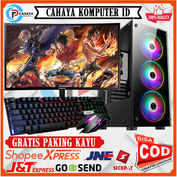 Pc Fulset Siap Pakai Intel I7 Ram 16Gb Vga Gt 1030 2GB SSD 128GB Led 24 Inch Murah