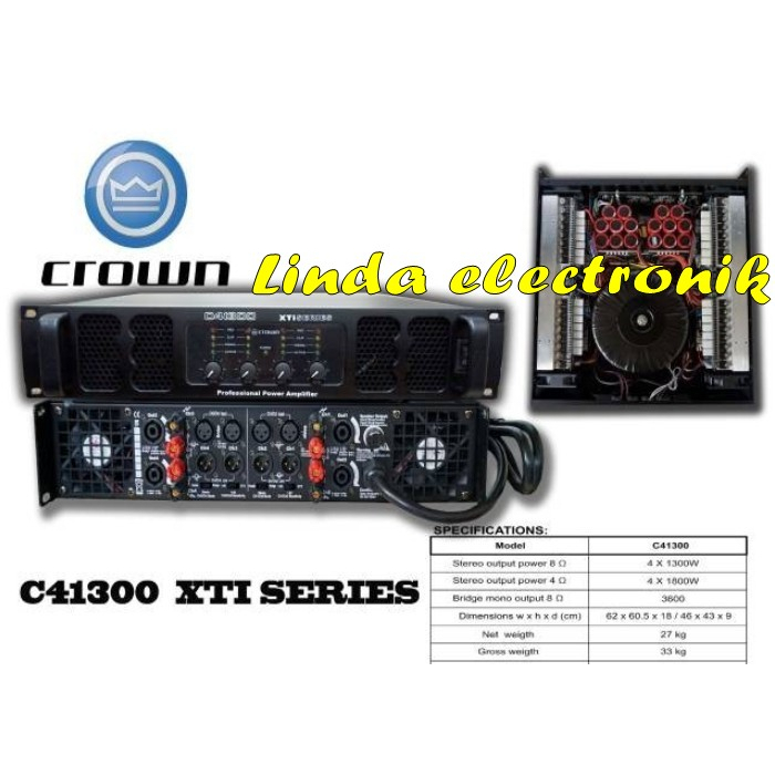POWER AMPLIFIER CROWN C41300 XTI SERIES 4 CHANNEL 4 X 1300 WATT