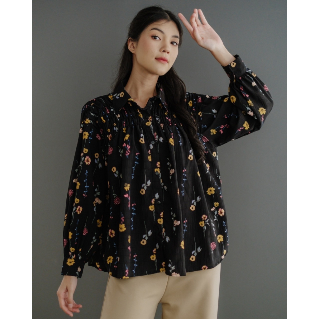 Myrubylicious GADIRA SHIRT KODE BN2747 | SHIRT | KEMEJA WANITA | KEMEJA MOTIF | KEMEJA BUNGA