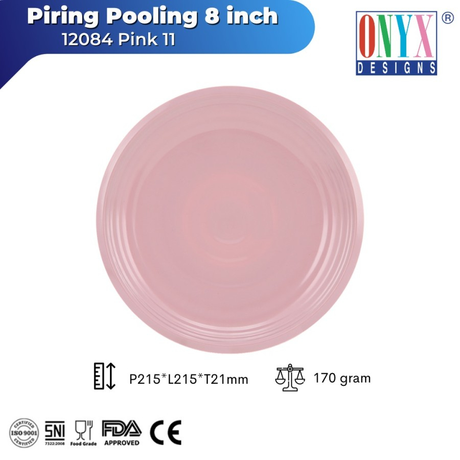 Onyx Piring Bulat Pooling 8 inch Melamin isi 6 / Plate 12084