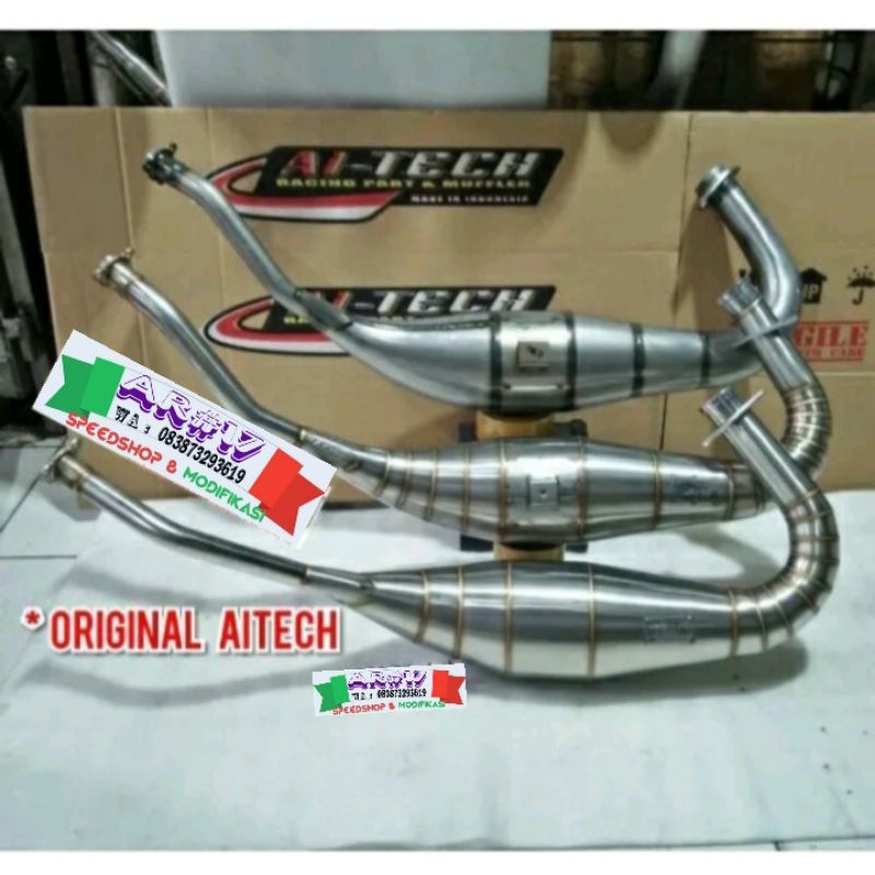 Perut Gembung Knalpot Aitech ORIGINAL new model stainless & Galvanis cobra & Standar Ninja R SS RR Z