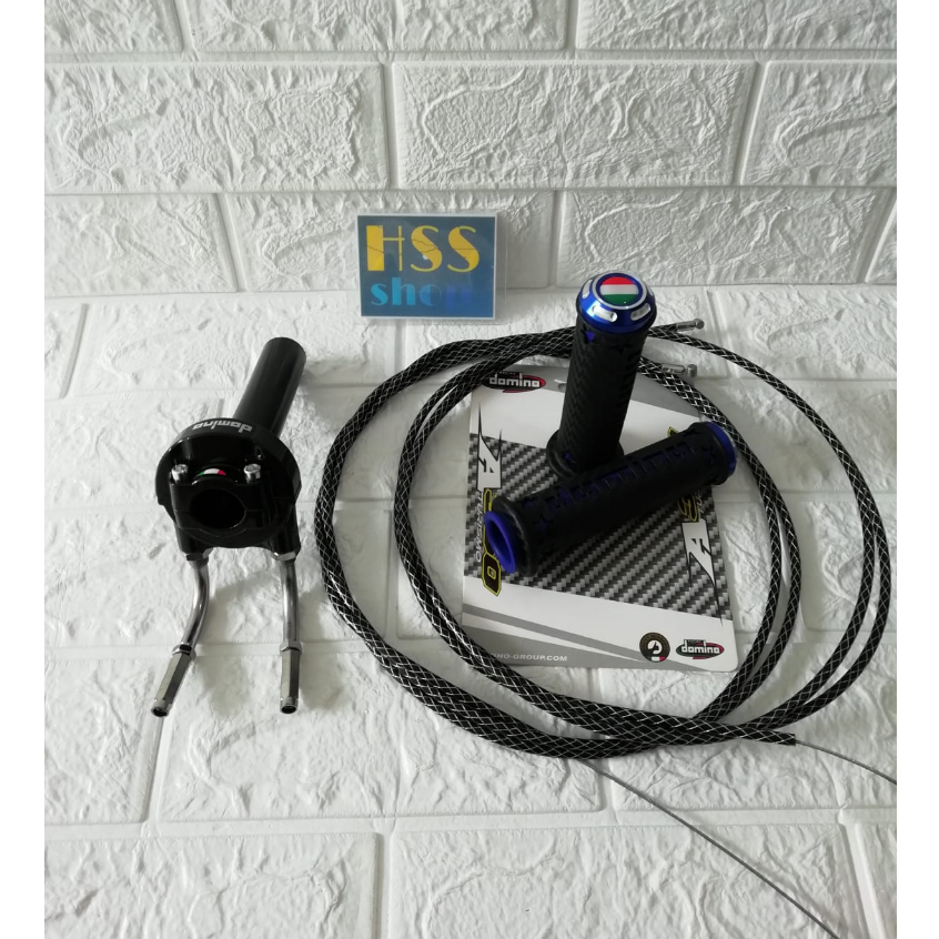 Gas Spontan Kabel 2 + Handgrip Domino Jalu Cnc = Mio M3, Beat,Scoopy, Ninja 250 Fi,,Mio J, Mio Gear 