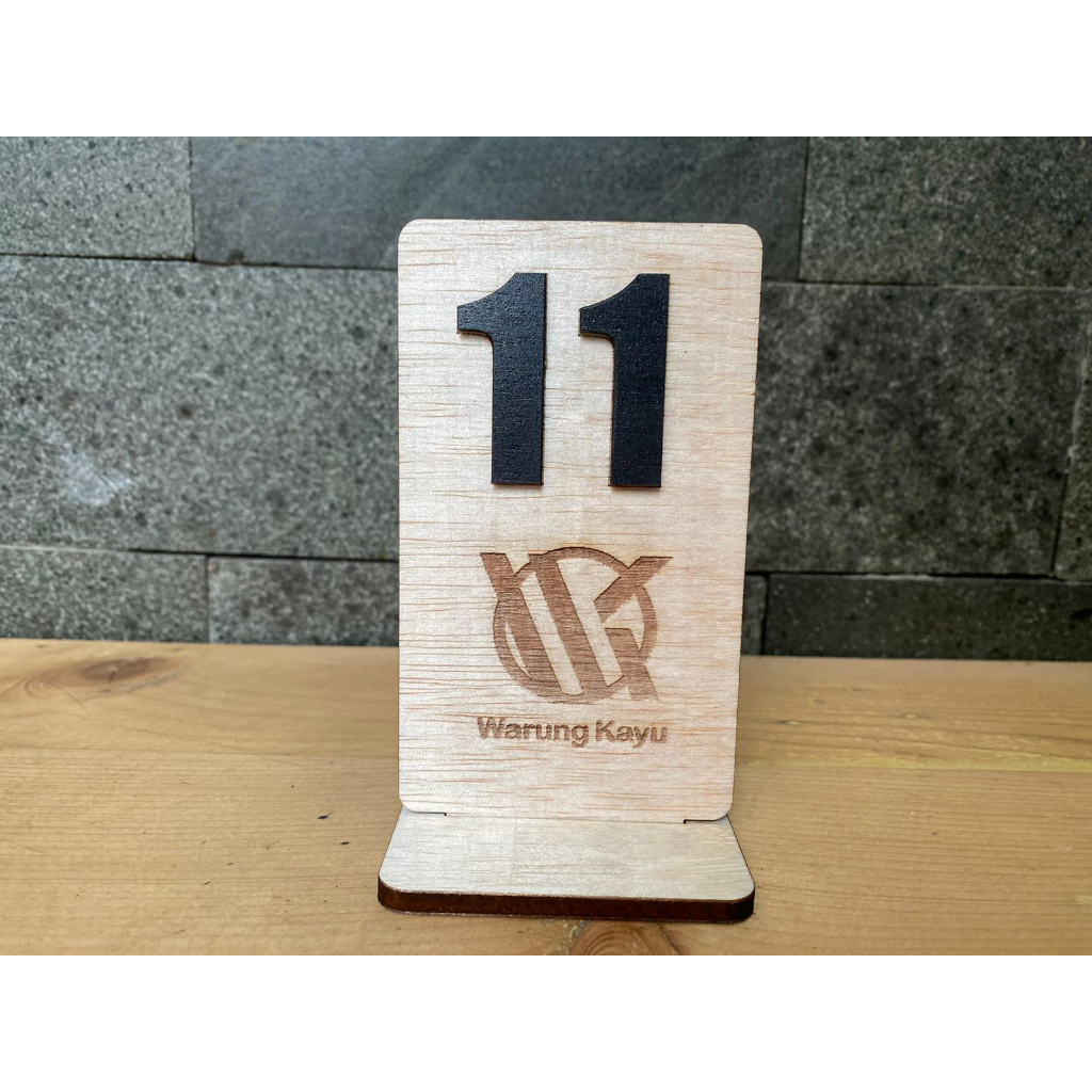 Nomor / Nomer Meja Kayu Jati Belanda  / Plywood 5mm Minimalis Lasercut