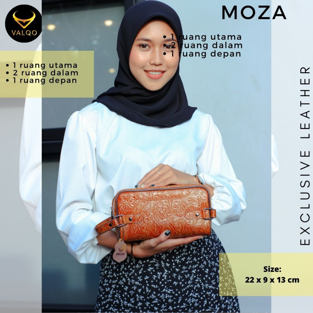 [VALQO] MOZA Batik Handbag Kulit Sapi Pouch Kulit Clutch Kulit Tas Tangan Kulit Pria Wanita