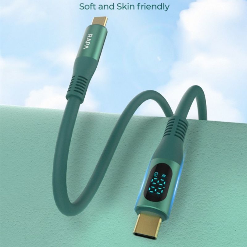 RAPA LINE PRO I USB-C to USB-C Cable 100W with LED Display - DC8083 ORIGINAL 100%