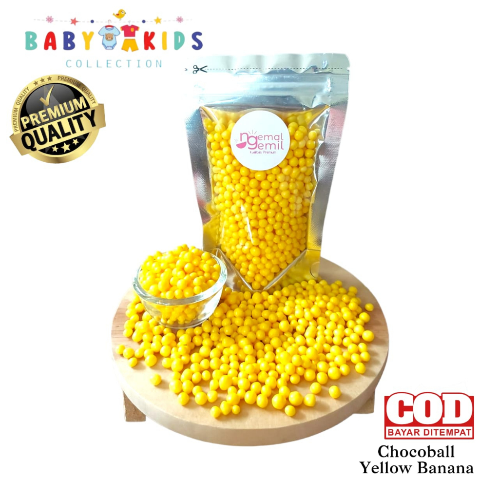 

Pouch Chocoball Yellow Banana Sprinkle Bola Topping Donut Kue Bolu Kualitas Premium