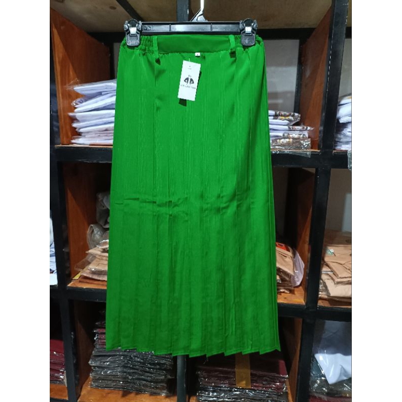 Seragam Sekolah Harga Grosir Rok lipit /Rok Plisket Hijau/Rok lipit MI  Berbahan kain Tissu