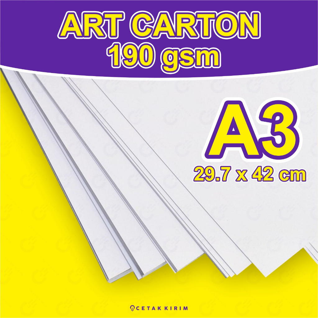 

10 Lembar ArtCarton 190gsm A3 Kertas Tebal Glossy Premium