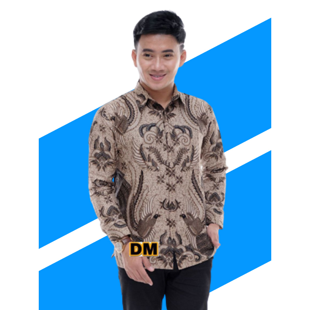 grosir batik pria lengan panjang jombo M_ 10xl