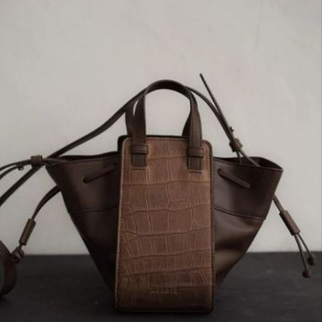 Bion Leather BN207 Tas Serut Cetak Buaya Kulit Sapi Asli Kombinasi Kulit Jeruk