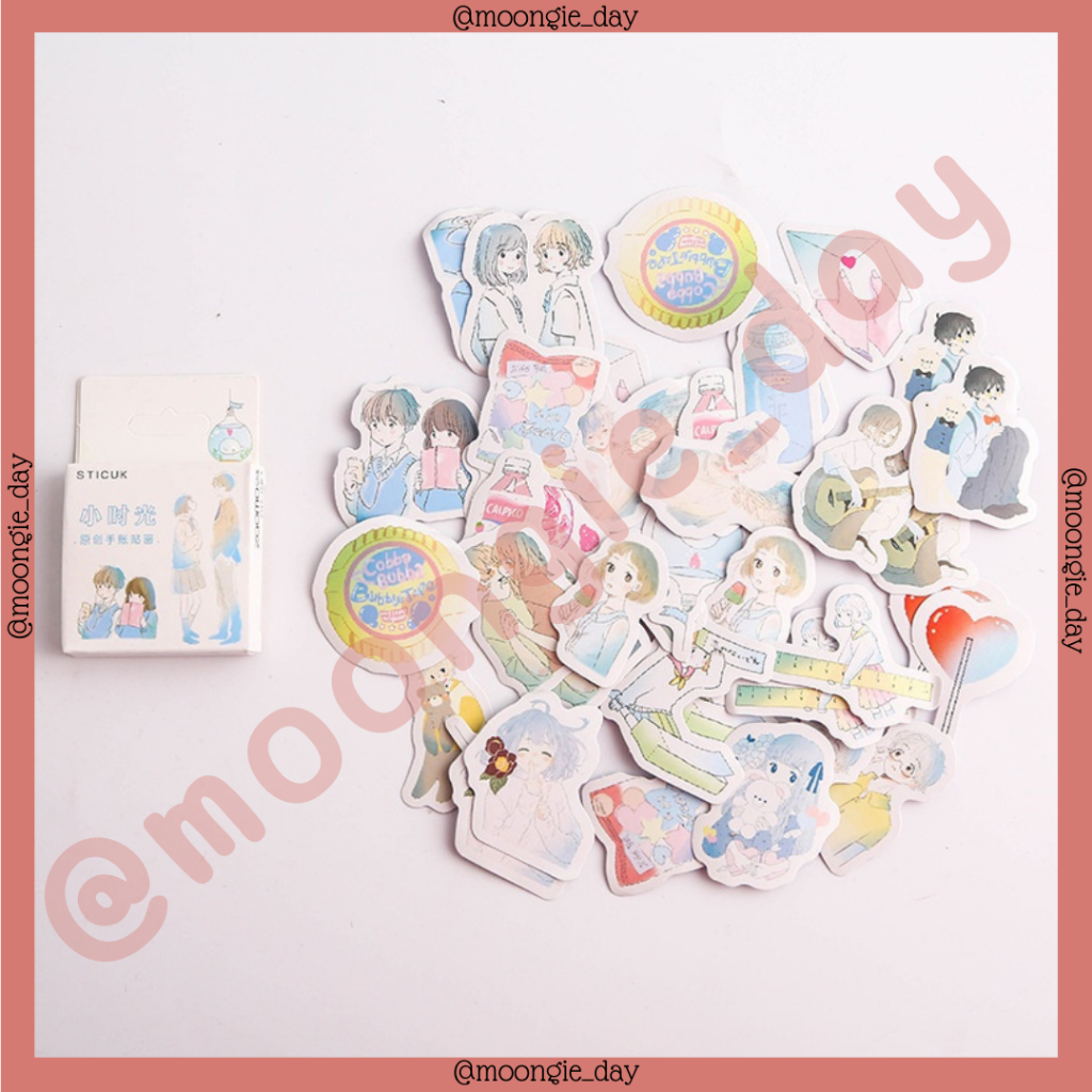 

45 PCS/PACK STIKER KERTAS TEMA SWEET COUPLE DREAMIES BLUE PASANGAN BULLET JURNAL DIY DIARY LUCU MURAH POLAROID DECO POCA