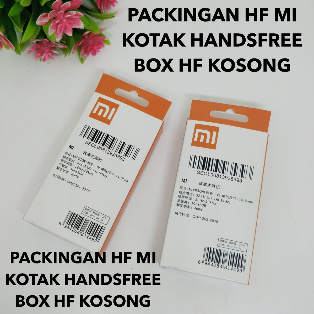 PACKINGAN HF XIAOMI KOTAK HANDSFREE MI  BOX HF KOSONG PISTON1 PROMO SEN