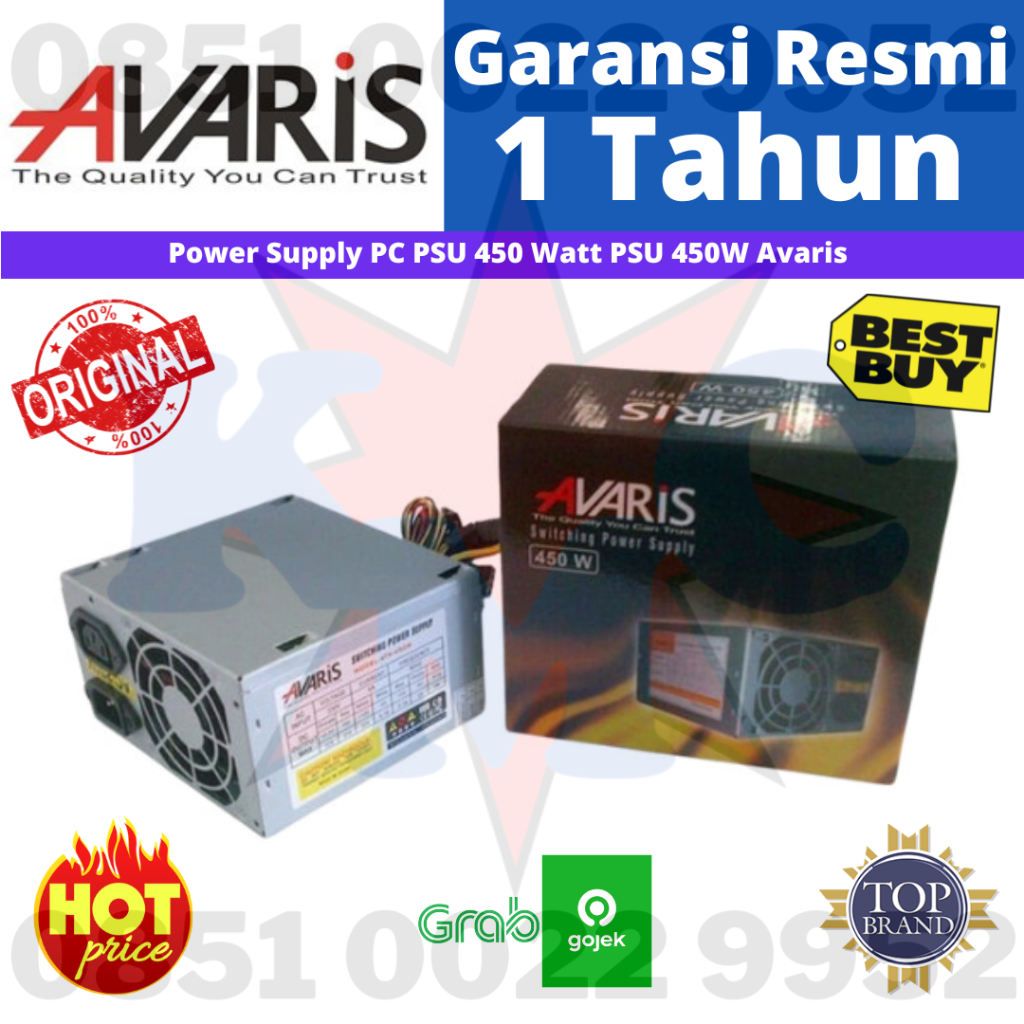 Power Supply PC PSU 450 Watt PSU 450W Avaris