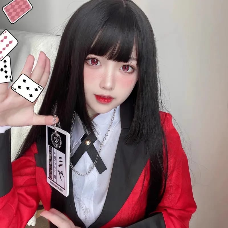 (COD) READY STOCK KOSTUM COSPLAY KAKEGURUI JABAMI YUMEKO SEIFUKU BLAZER