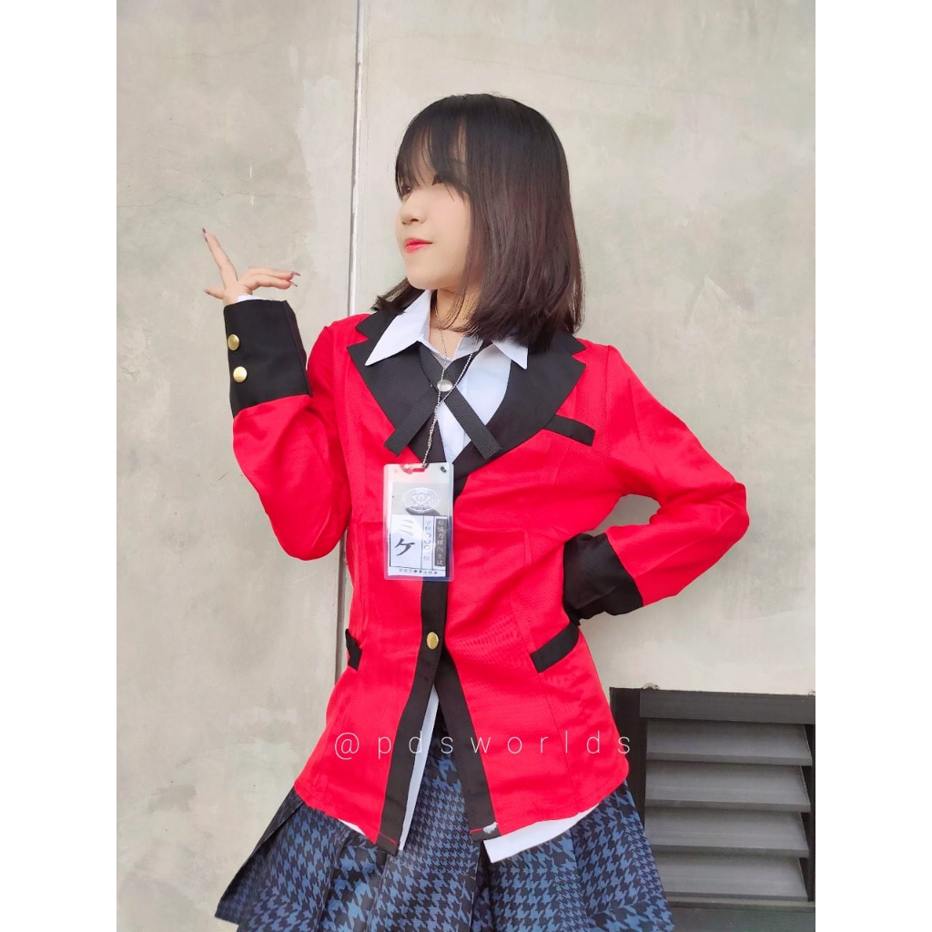 ghf (COD) READY STOCK KOSTUM COSPLAY KAKEGURUI JABAMI YUMEKO SEIFUKU BLAZER