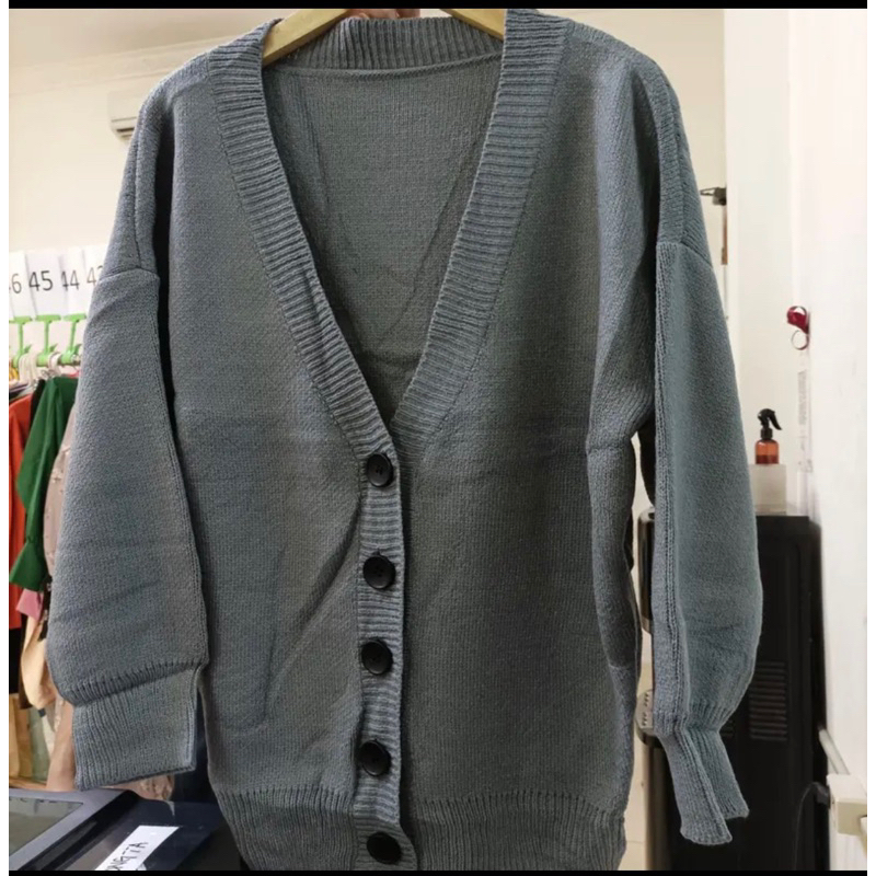 cardigan rajut import tebal