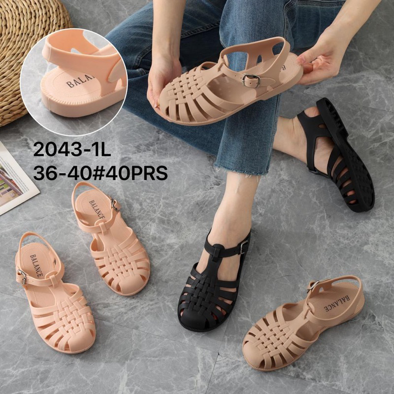 SEPATU SANDAL KARET JELLY WANITA IMPORT BALANCE 2043-1L