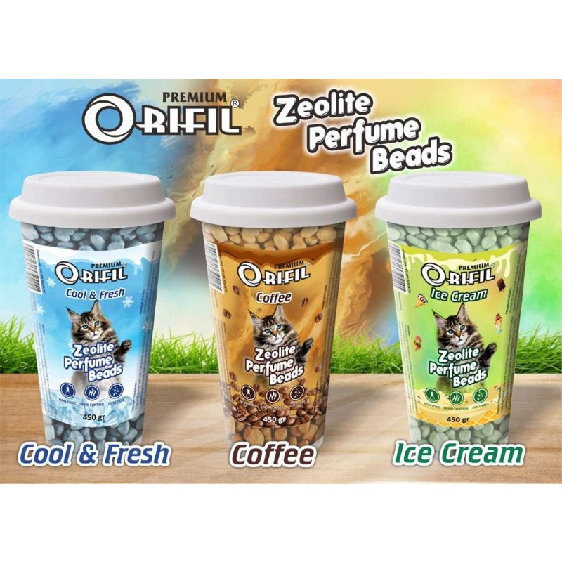 ORIFIL Zeolite Perfume Beads 450gr - Pewangi Pasir Kucing Orifil