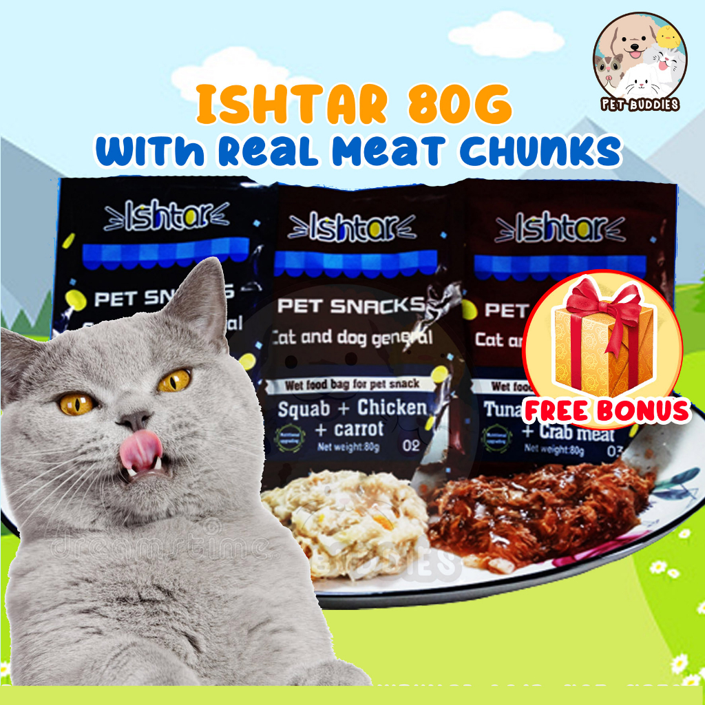 ISHTAR 80g Makanan Basah Kucing dan Anjing Cat and Dog Wet food Snack