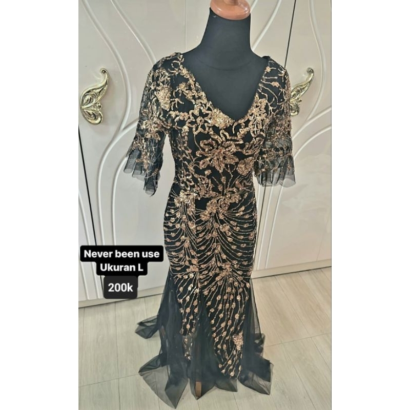 Dress Mewah Black Gold