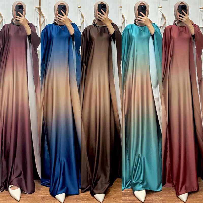 FURLA KAFTAN // OMBRE GRADASI Mewah DMB M10 - Kaftan Wanita Muslimah Terbaru