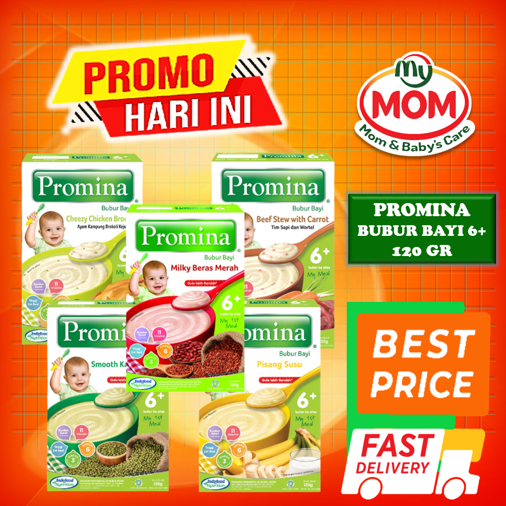 [BPOM] Promina Bubur Bayi 6+ 120gr / Bubur Tim Bayi / MPASI Bayi / Makanan Bayi / Snack Bayi / Cemilan Bayi / MYMOM