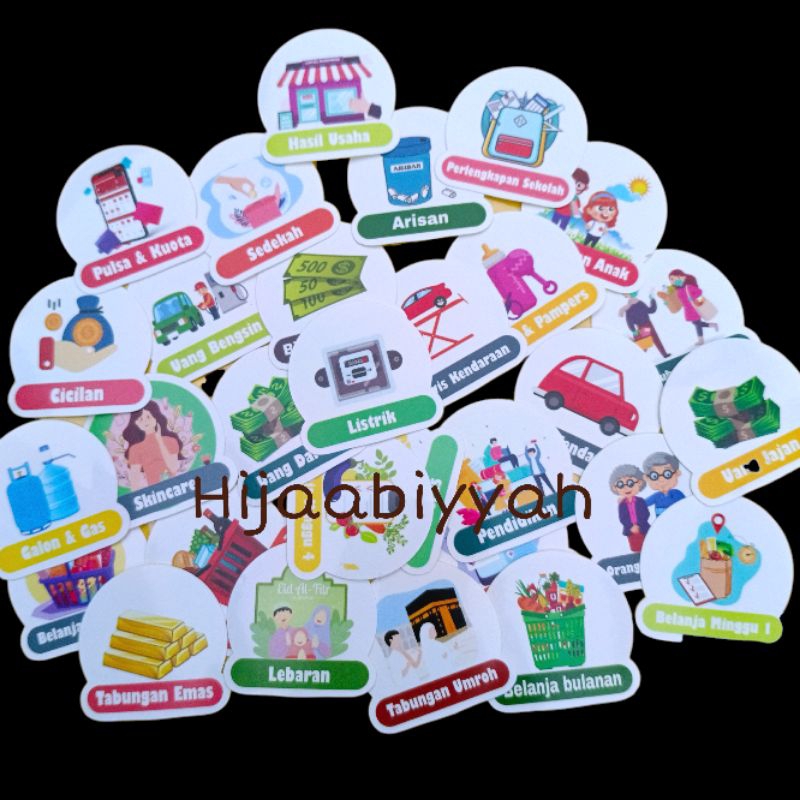

Paket Stiker Budgetting Keuangan Unik Bulat