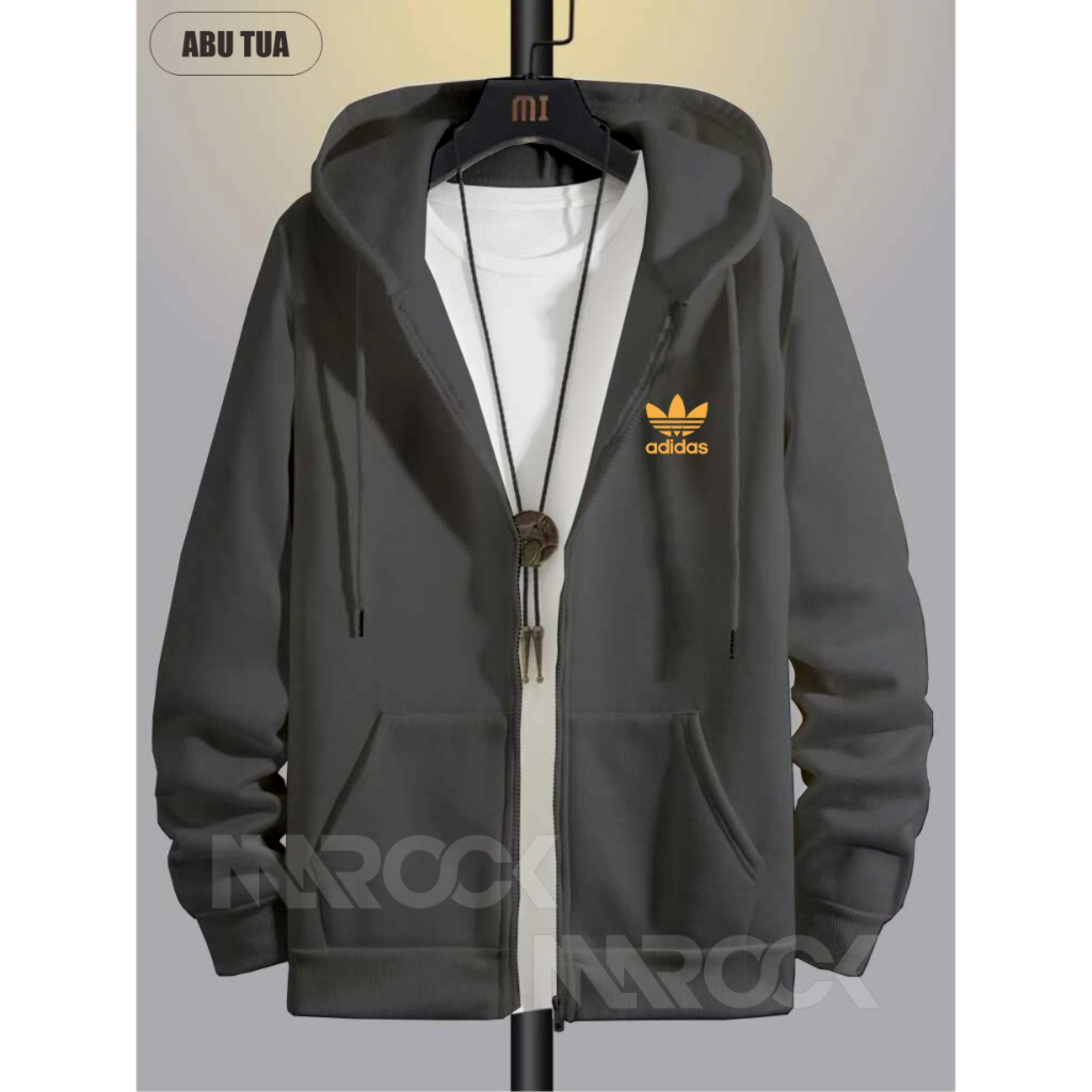 Sweater Hoodie Distro Adidaas - Jaket Distro Pria Zipper