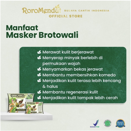 BROTOWALI MASKER LULUR ROROMENDUT Masker Jerawat 20 Gram