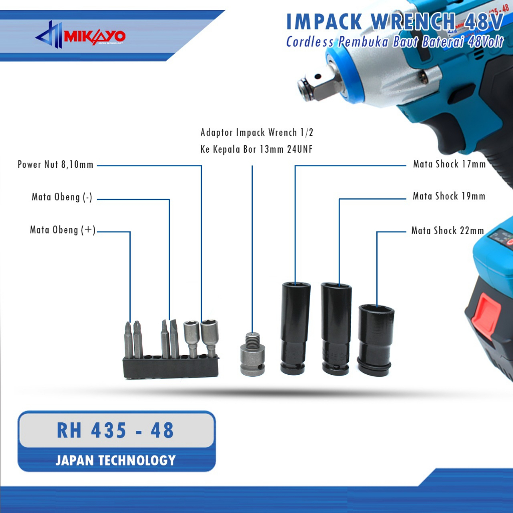 Cordless Impact wrench 2 baterai cordless mesin pembuka baut ban bor set impak buka motor mesin bor untuk baut mobil